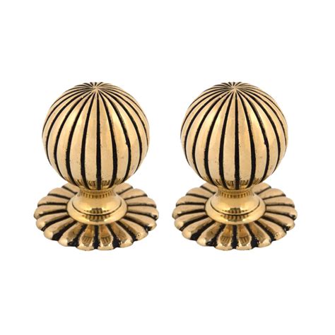 Polished Brass Flower Mortice Knob Set From Period Home Style