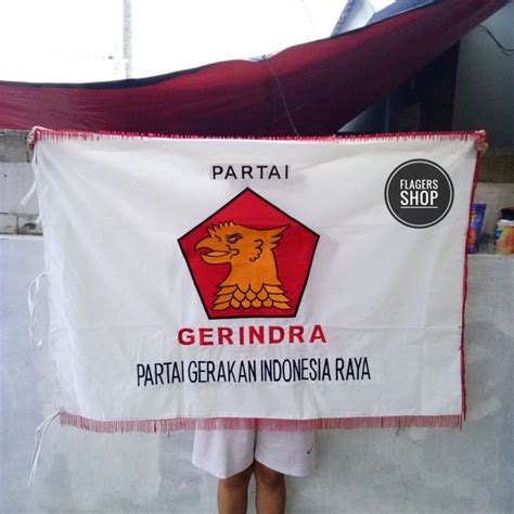 Jual Bendera Pataka Partai Gerindra X Cm Full Bordir Di Lapak