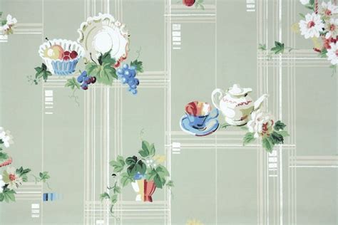 1930s Kitchen Vintage Wallpaper Hannahs Treasures Vintage Wallpaper