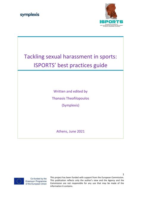 Pdf Tackling Sexual Harassment In Sports Isports Best Practices Guide