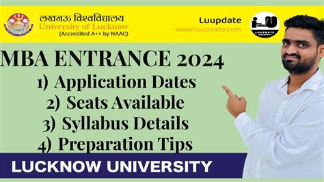 Lucknow University Mba Entrance Exam 2024 Lu Mba Application Form