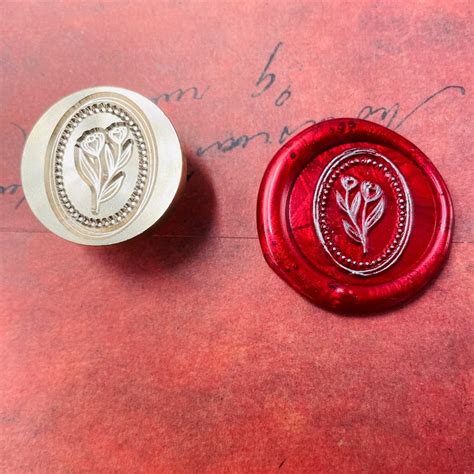 Round Tulip Wax Stamp Wax Seal Stamp Retro Stamps With Etsy