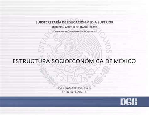 Estructura Socioeconomica De Mexico 2018pdf