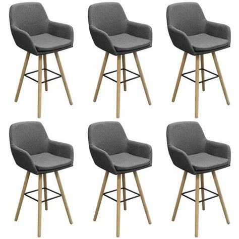 Yis Lot De Tabouret De Bar En Tissu Scandinaves Avec Dossier Et