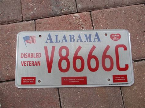 Alabama Disabled Veteran License Plate V 8666c Ebay