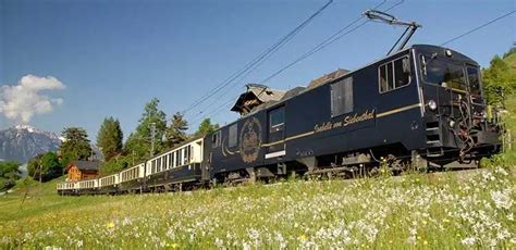 Panoramic Golden Pass Train Route through Switzerland