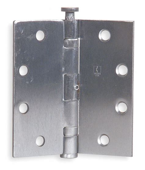 Butt Hinge With Satin Chrome Finish Full Mortise Mounting Square Corners Grainger