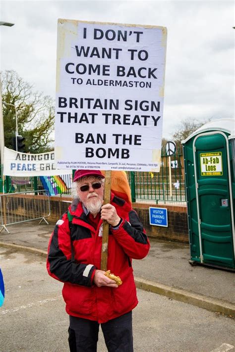 Protesters Gather Outside the Main Gate To the AWE, Aldermaston Editorial Stock Image - Image of ...