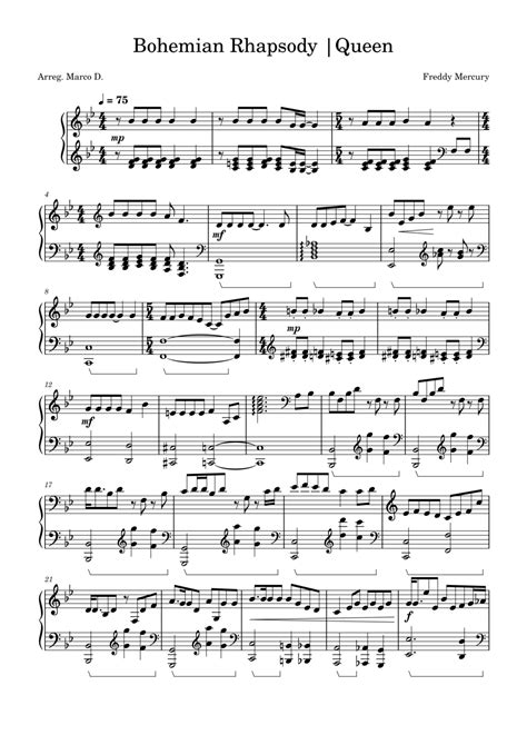 Bohemian Rhapsody Queen SHEET MIDI