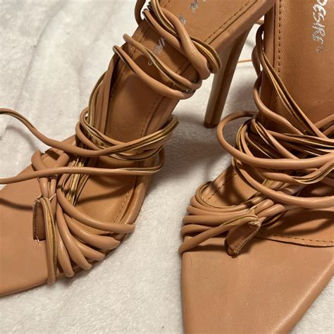 Nude Strappy Heels Owned By Kayla Kosuga Depop