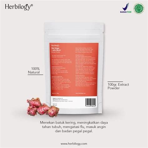 Jual Herbilogy Red Ginger Jahe Merah Extract Powder Di Lapak Four