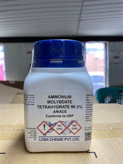 Ammonium molybdate tetrahydrate 99 3 AR grade 500 กรม ขวด ยหอ