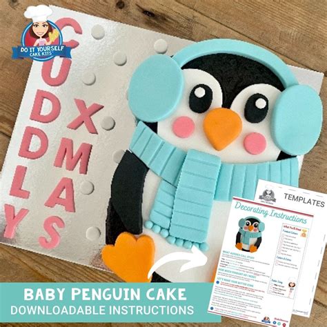 Baby Penguin Cake | Printable Template Tutorial | Baby Shower