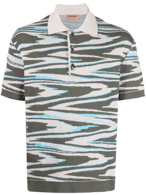 Missoni Striped Pattern Polo Shirt Farfetch