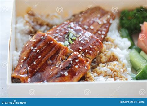 Japanese Food Eel Grilled With Rice Unagi Don Stock Photo Image Of