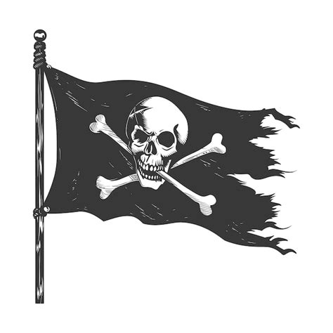 Premium Vector Silhouette Pirate Flag With A Skull And Crossbones