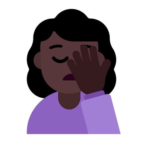 Woman Facepalming Flat Dark Icon Fluentui Emoji Flat Iconpack Microsoft