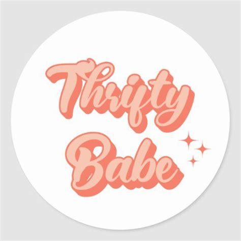 Thrifty Babe Retro Classic Round Sticker Zazzle Online Shop Design