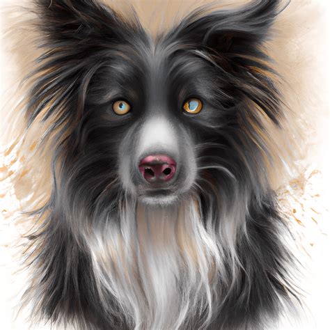 Colorful Fluffy Border Collie · Creative Fabrica