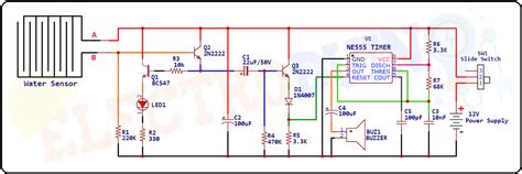 Rain Alarm Circuit Using NE555 Timer IC ElectroDuino