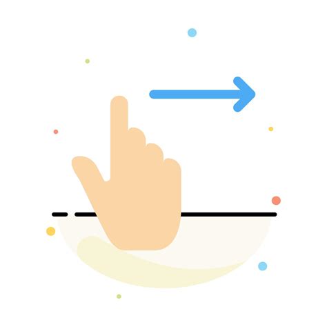 Finger Gestures Right Slide Swipe Abstract Flat Color Icon Template