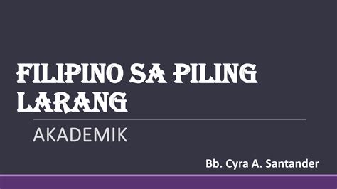 Solution Filipino Sa Piling Larang Kahulugan Ng Pagsusulat Ng