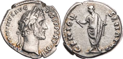 R Mische Kaiserzeit Denar N Chr Antoninus Pius Kopf Genio