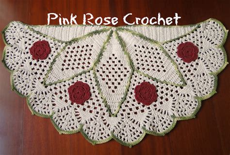 Pink Rose Crochet Tapete Meia Flor Em Barbante