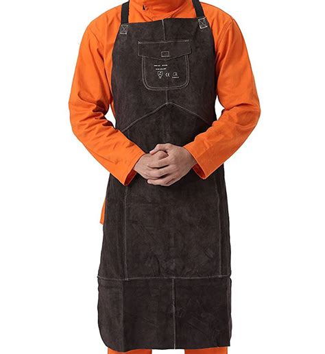 Fire Resistant Flame Retardant Split Cow Leather Welding Apron In