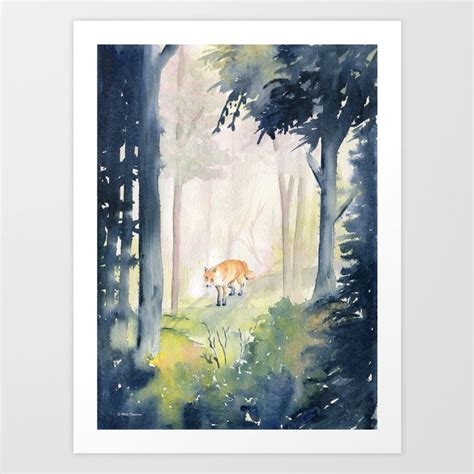 Lone Fox Art Print By Melly Terpening Society6