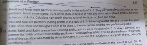 Were Partners Sharing Profits In The Ratio Of They Admitted