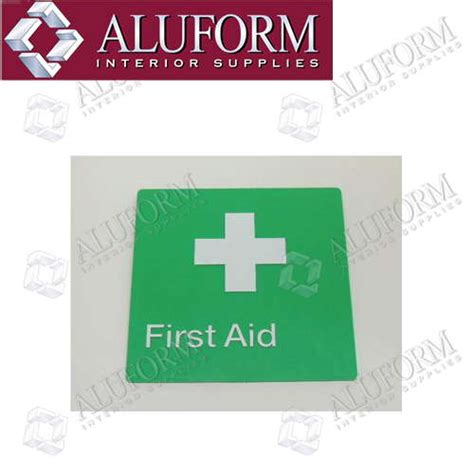 FIRST AID SIGN, GREEN WHITE COLOUR - Aluform Interior Supplies