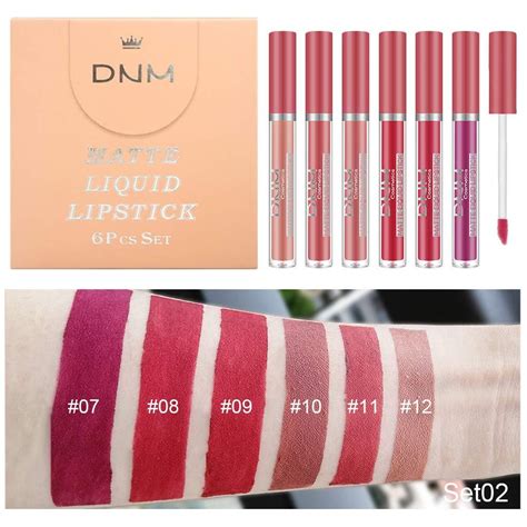 6pcs Matte Liquid Lipstick Set Long Lasting Waterproof Dark Red Lip