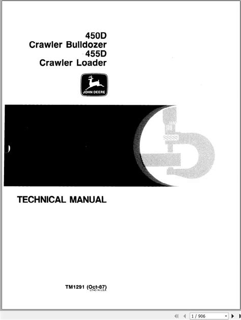 John Deere Crawler Bulldozer Loader D D Technical Manual Tm