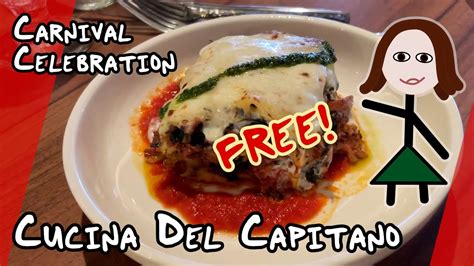 Cucina Del Capitano Is Free On The Celebration Carnival Cruise Line