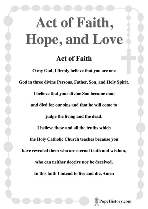 Act Of Faith Hope And Love