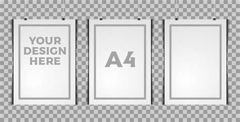 Premium Vector Three Poster Mockup Vertical