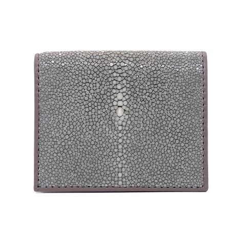 Mini wallet in steel stingray - Maison du Galuchat