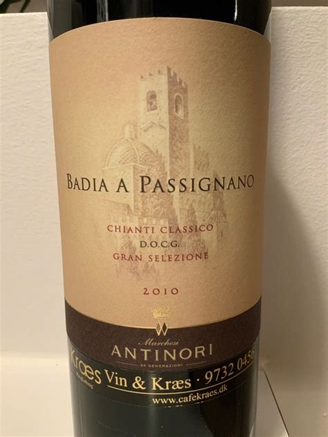 2010 Antinori Chianti Classico Gran Selezione Badia A Passignano Italy