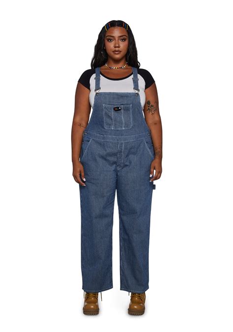 Plus Size Delias By Dolls Kill Pinstripe Denim Overalls Blue