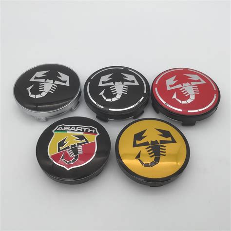 4pcs 56mm 60mm Abarth Car Wheel Center Hub Cap Badge Emblem Sticker