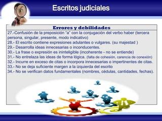 Errores Comunes En La Redacci N De Documentos Judiciales Pr Ctica