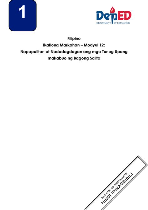 Fil 1 Q3 M12 Napapalitan At Nadadagdagan Ang Mga Tunog Upang Makabuo Ng