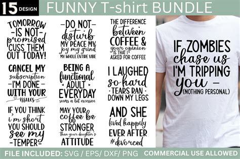 Funny T-shirt Bundle Graphic by Cut File · Creative Fabrica