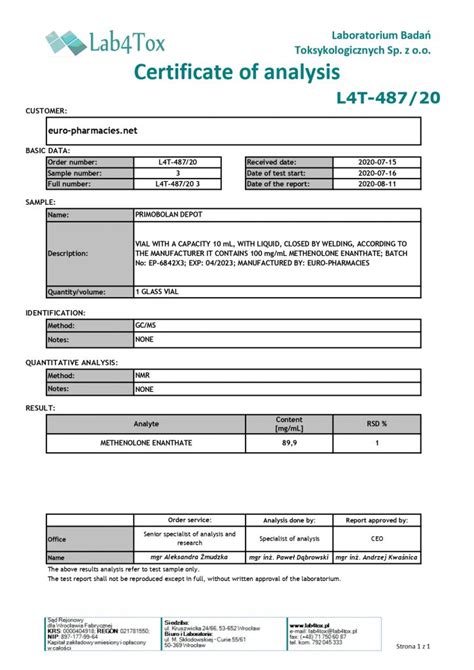 Primobolan Depot Mg Ml Ml Euro Pharmacies Lecoq To