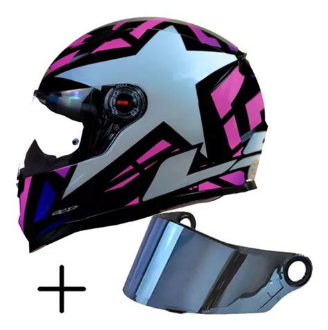 Capacete Ls2 Ff358 Starwar Pink Viseira Colorida Cristal