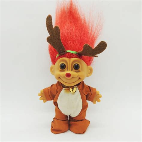 Troll Christmas Reindeer Russ Navidad Reno Antiguo Retro Vintage