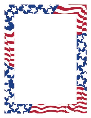 American Flag Page Border - Free Printable Templates