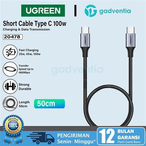 Jual UGREEN Kabel Charger Data Powerbank Kabel Pendek Power Bank