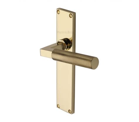 Heritage Brass Bauhaus Knurled Lever On Long Backplate